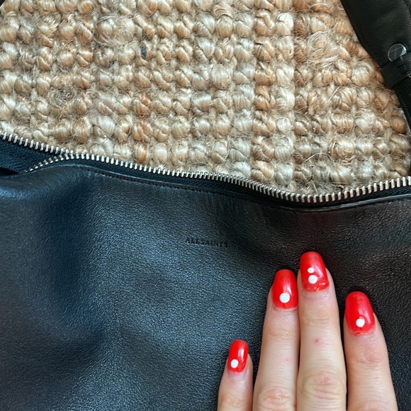 FINAL 💓💓 Black Leather ALL SAINTS Bag - cross body AND over shoulder ✨ - Picture 3 of 8